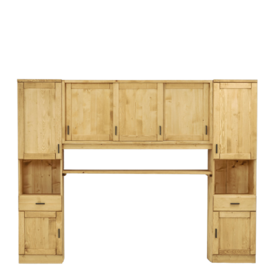 Pont 3 portes et 2 bonnetières Morzine 275 cm Armoires en bois massif meublespin.fr - mobilier et de décoration de style montagne ou chalet- meubles en pin, mobilier en bois massif de qualité, canapés convertibles - https://meublespin.fr