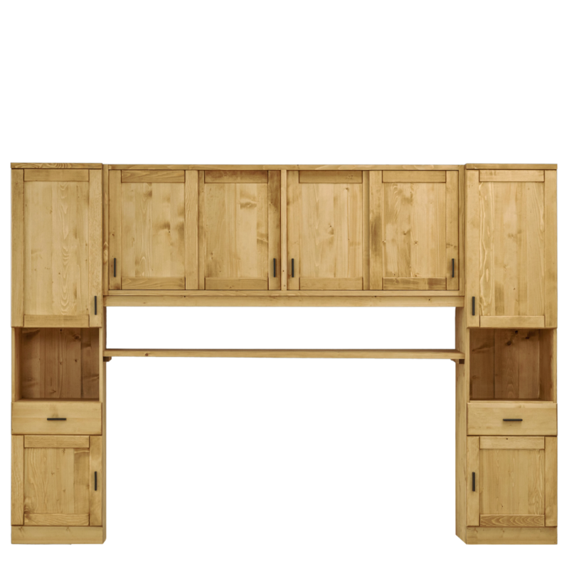 Pont 4 portes + 2 Bonnetières Morzine 300 cm Armoires en bois massif meublespin.fr - mobilier et de décoration de style montagne ou chalet- meubles en pin, mobilier en bois massif de qualité, canapés convertibles - https://meublespin.fr