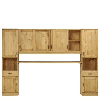 Pont 4 portes + 2 Bonnetières Morzine 300 cm Armoires en bois massif meublespin.fr - mobilier et de décoration de style montagne ou chalet- meubles en pin, mobilier en bois massif de qualité, canapés convertibles - https://meublespin.fr