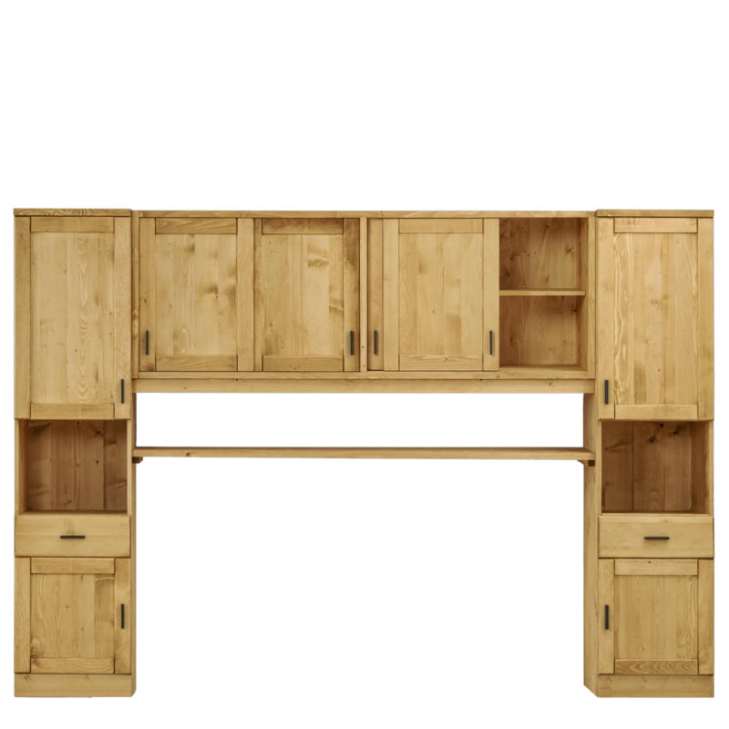 Pont 4 portes + 2 Bonnetières Morzine 300 cm Armoires en bois massif meublespin.fr - mobilier et de décoration de style montagne ou chalet- meubles en pin, mobilier en bois massif de qualité, canapés convertibles - https://meublespin.fr