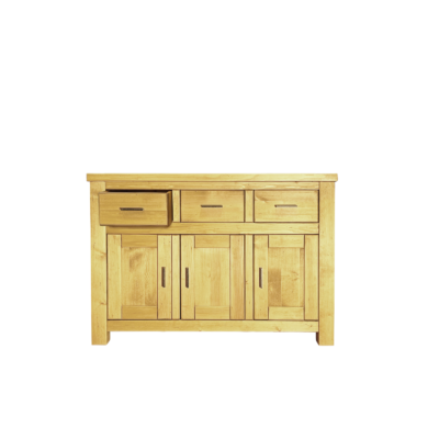 sous évier 120 cm 3 Portes + 2 faux tiroirs MORZINE – vrai tiroir à gauche Cuisine Morzine meublespin.fr - mobilier et de décoration de style montagne ou chalet- meubles en pin, mobilier en bois massif de qualité, canapés convertibles - https://meublespin.fr