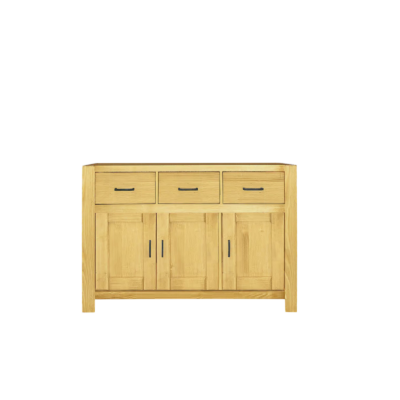 meublespin - tra-CadB15 - sous évier 120 cm 3 Portes + 2 faux tiroirs MORZINE en Pin Massif - sans plan de travail