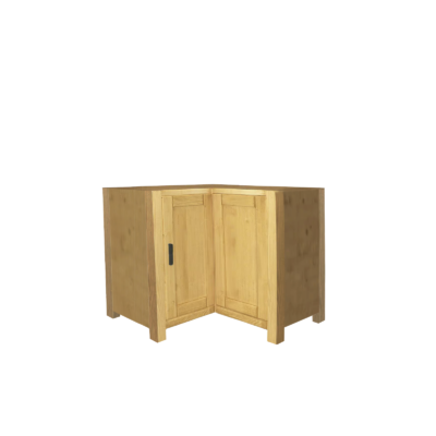 meublespin - tra-CadB5 - élément de cuisine bas 100 cm 2 Portes + 2 tiroirs MORZINE en Pin Massif - sans plan de travail-2
