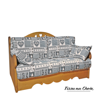 Canapé Convertible 140 Système Rapido matelas 18 cm – Tissu au Choix Canapés Convertibles Rapidos Montagne meublespin.fr - mobilier et de décoration de style montagne ou chalet- meubles en pin, mobilier en bois massif de qualité, canapés convertibles - https://meublespin.fr