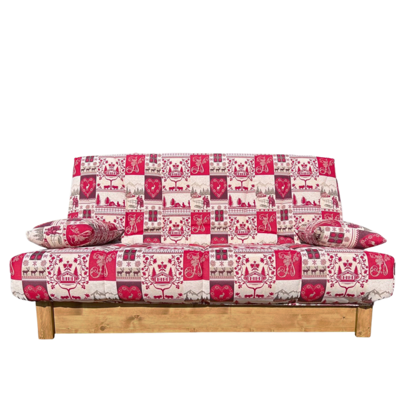Clic-Clac Audrey 130 x 190 cm – Faucigny Canapés Clic-Clac Montagne meublespin.fr - mobilier et de décoration de style montagne ou chalet- meubles en pin, mobilier en bois massif de qualité, canapés convertibles - https://meublespin.fr