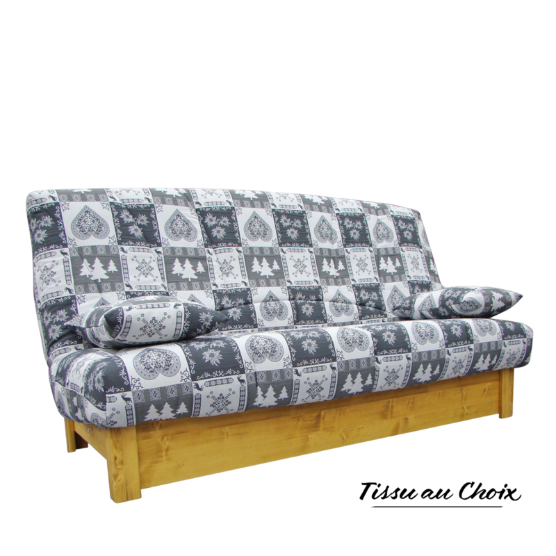 Clic-Clac Audrey 140 x 190 cm – Tissus au Choix Canapés Clic-Clac Montagne meublespin.fr - mobilier et de décoration de style montagne ou chalet- meubles en pin, mobilier en bois massif de qualité, canapés convertibles - https://meublespin.fr