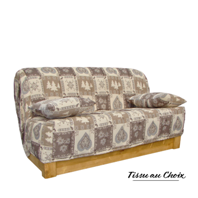 Canapé Convertible BZ Cindy 160 cm (matelas 12 cm) – Tissu au Choix Canapés convertibles BZ meublespin.fr - mobilier et de décoration de style montagne ou chalet- meubles en pin, mobilier en bois massif de qualité, canapés convertibles - https://meublespin.fr