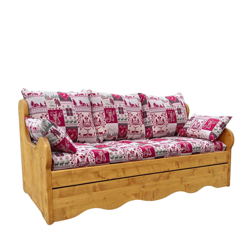 Canapé Gigogne en Pin Massif (Fabrication Française) –  Faucigny Canapés Gigognes en Bois Massif meublespin.fr - mobilier et de décoration de style montagne ou chalet- meubles en pin, mobilier en bois massif de qualité, canapés convertibles - https://meublespin.fr