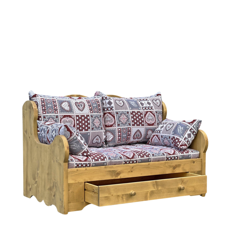 Canapé Fixe 2 Places en Pin Massif – Archamp envers Chamonix meublespin.fr - mobilier et de décoration de style montagne ou chalet- meubles en pin, mobilier en bois massif de qualité, canapés convertibles - https://meublespin.fr