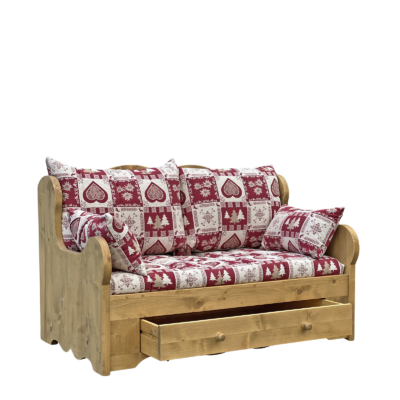 Canapé Fixe 2 Places en Pin Massif – Chatel chenillet Chamonix meublespin.fr - mobilier et de décoration de style montagne ou chalet- meubles en pin, mobilier en bois massif de qualité, canapés convertibles - https://meublespin.fr