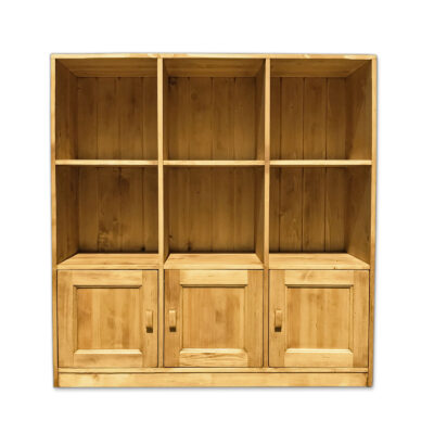 Etagère Chamonix 3 Portes 6 Niches en Pin Massif Chamonix meublespin.fr - mobilier et de décoration de style montagne ou chalet- meubles en pin, mobilier en bois massif de qualité, canapés convertibles - https://meublespin.fr