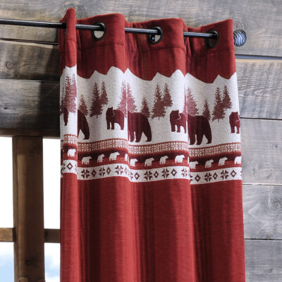 Rideau à œillets Canada rouge Les Rideaux meublespin.fr - mobilier et de décoration de style montagne ou chalet- meubles en pin, mobilier en bois massif de qualité, canapés convertibles - https://meublespin.fr