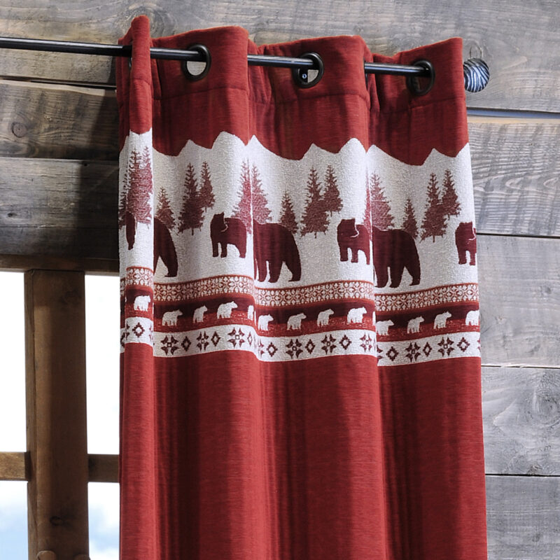 Rideau à œillets Canada rouge Les Rideaux meublespin.fr - mobilier et de décoration de style montagne ou chalet- meubles en pin, mobilier en bois massif de qualité, canapés convertibles - https://meublespin.fr
