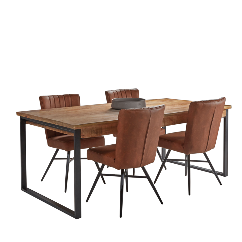 Table industrielle bois & métal 200 cm Tables repas en bois massif meublespin.fr - mobilier et de décoration de style montagne ou chalet- meubles en pin, mobilier en bois massif de qualité, canapés convertibles - https://meublespin.fr