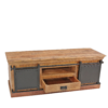 Meuble TV industriel Bois & Métal 150 cm Les Meubles TV meublespin.fr - vente de mobilier et de décoration de style montagne ou chalet- vente de meubles en pin et canapés convertibles - https://meublespin.fr