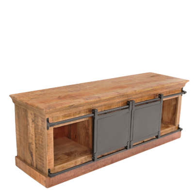 Meuble TV industriel Bois & Métal 150 cm Meubles TV en Bois Massif meublespin.fr - mobilier et de décoration de style montagne ou chalet- meubles en pin, mobilier en bois massif de qualité, canapés convertibles - https://meublespin.fr