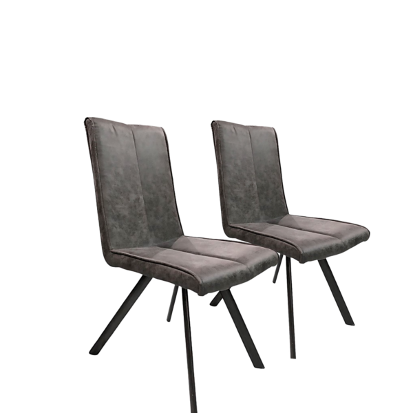 Lot de 2 chaises Design grise anthracite: Courchevel Chaises meublespin.fr - vente de mobilier et de décoration de style montagne ou chalet- vente de meubles en pin et canapés convertibles - https://meublespin.fr