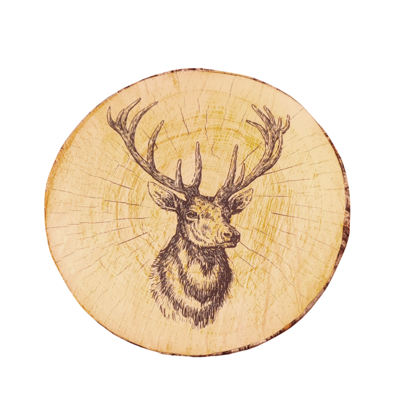 Galette Gruffy ronde Ø 38 cm Cerf – Marmotte Galettes de Chaises meublespin.fr - mobilier et de décoration de style montagne ou chalet- meubles en pin, mobilier en bois massif de qualité, canapés convertibles - https://meublespin.fr