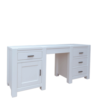 Bureau Morzine en Pin Massif ciré blanc 160 cm Bureaux en pin massif meublespin.fr - mobilier et de décoration de style montagne ou chalet- meubles en pin, mobilier en bois massif de qualité, canapés convertibles - https://meublespin.fr