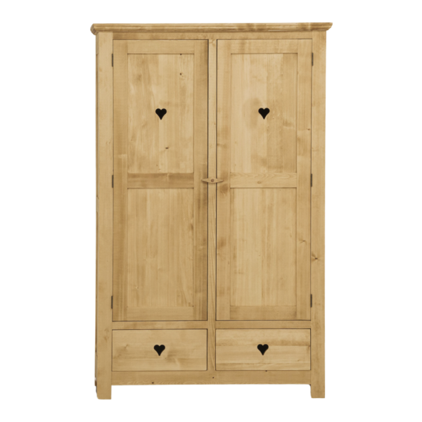 Armoire 2 Portes 2 Tiroirs Chamonix en Pin Massif Armoires en bois massif meublespin.fr - vente de mobilier et de décoration de style montagne ou chalet- vente de meubles en pin et canapés convertibles - https://meublespin.fr