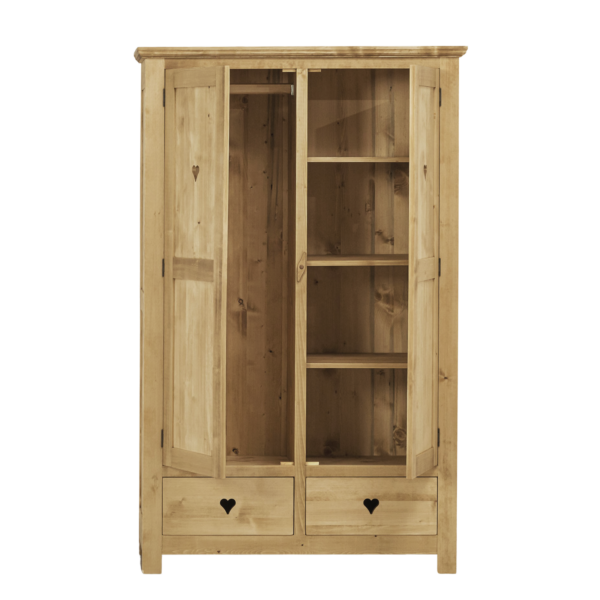 Armoire 2 Portes 2 Tiroirs Chamonix en Pin Massif Armoires en bois massif meublespin.fr - vente de mobilier et de décoration de style montagne ou chalet- vente de meubles en pin et canapés convertibles - https://meublespin.fr