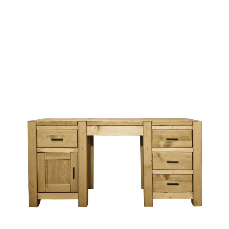 Bureau Morzine en Pin Massif ciré miel 160 cm Bureaux en pin massif meublespin.fr - mobilier et de décoration de style montagne ou chalet- meubles en pin, mobilier en bois massif de qualité, canapés convertibles - https://meublespin.fr