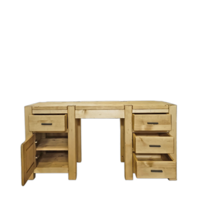 Bureau Morzine en Pin Massif ciré miel 160 cm Bureaux en pin massif meublespin.fr - mobilier et de décoration de style montagne ou chalet- meubles en pin, mobilier en bois massif de qualité, canapés convertibles - https://meublespin.fr