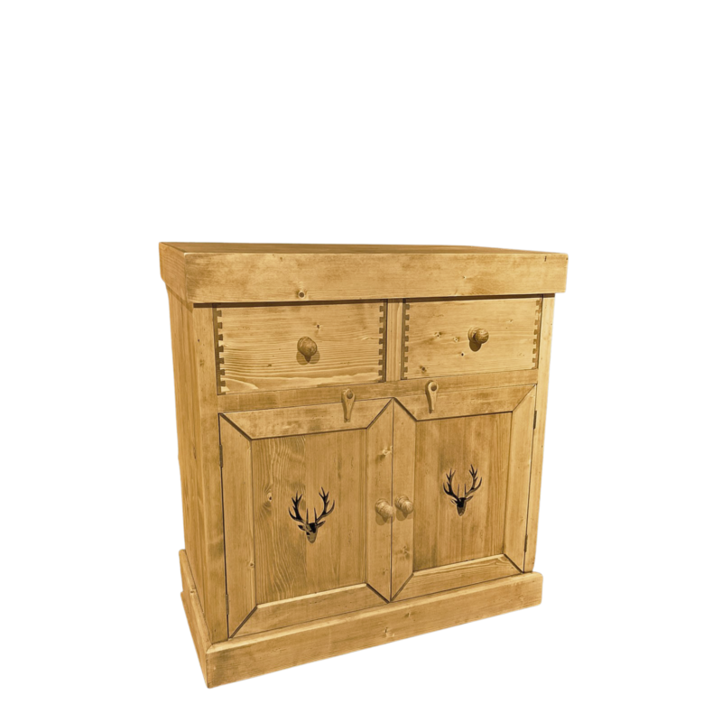 Buffet Bas Cerf 2 Portes + 2 Tiroirs en Pin Massif Buffets & bahuts en bois massif meublespin.fr - mobilier et de décoration de style montagne ou chalet- meubles en pin, mobilier en bois massif de qualité, canapés convertibles - https://meublespin.fr