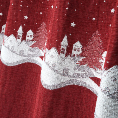 Rideau à œillets Savoyard rouge Les Rideaux meublespin.fr - mobilier et de décoration de style montagne ou chalet- meubles en pin, mobilier en bois massif de qualité, canapés convertibles - https://meublespin.fr