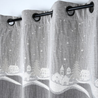 Rideau à œillets Savoyard gris Les Rideaux meublespin.fr - mobilier et de décoration de style montagne ou chalet- meubles en pin, mobilier en bois massif de qualité, canapés convertibles - https://meublespin.fr