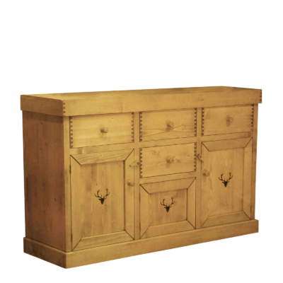 Buffet Bas Cerf 3 Portes 4 Tiroirs en Pin Massif 160cm Buffets & bahuts en bois massif meublespin.fr - mobilier et de décoration de style montagne ou chalet- meubles en pin, mobilier en bois massif de qualité, canapés convertibles - https://meublespin.fr