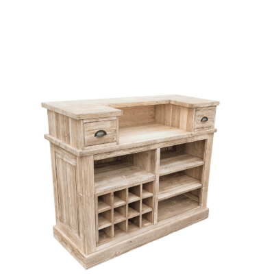 Bar en Bois Massif Brossé Bars meublespin.fr - mobilier et de décoration de style montagne ou chalet- meubles en pin, mobilier en bois massif de qualité, canapés convertibles - https://meublespin.fr