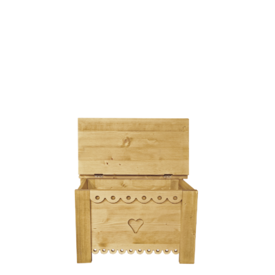Coffre en Pin Massif coeur 70 cm Les Coffres meublespin.fr - mobilier et de décoration de style montagne ou chalet- meubles en pin, mobilier en bois massif de qualité, canapés convertibles - https://meublespin.fr