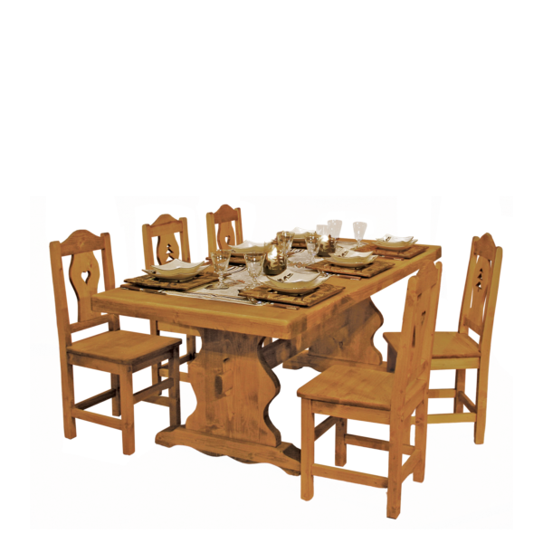 Table Monastère 200 x 90 cm (Plateau 7 cm) en Pin Massif Chamonix meublespin.fr - vente de mobilier et de décoration de style montagne ou chalet- vente de meubles en pin et canapés convertibles - https://meublespin.fr