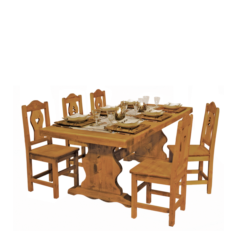 Table Monastère 200 x 90 cm (Plateau 7 cm) en Pin Massif Chamonix meublespin.fr - mobilier et de décoration de style montagne ou chalet- meubles en pin, mobilier en bois massif de qualité, canapés convertibles - https://meublespin.fr