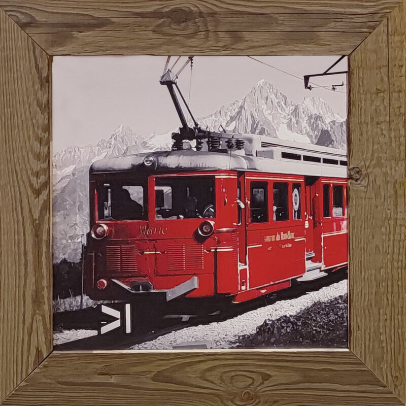 Tableau en Vieux Bois – Tramway 2 – 50 x 50 cm Tableaux vieux bois meublespin.fr - mobilier et de décoration de style montagne ou chalet- meubles en pin, mobilier en bois massif de qualité, canapés convertibles - https://meublespin.fr