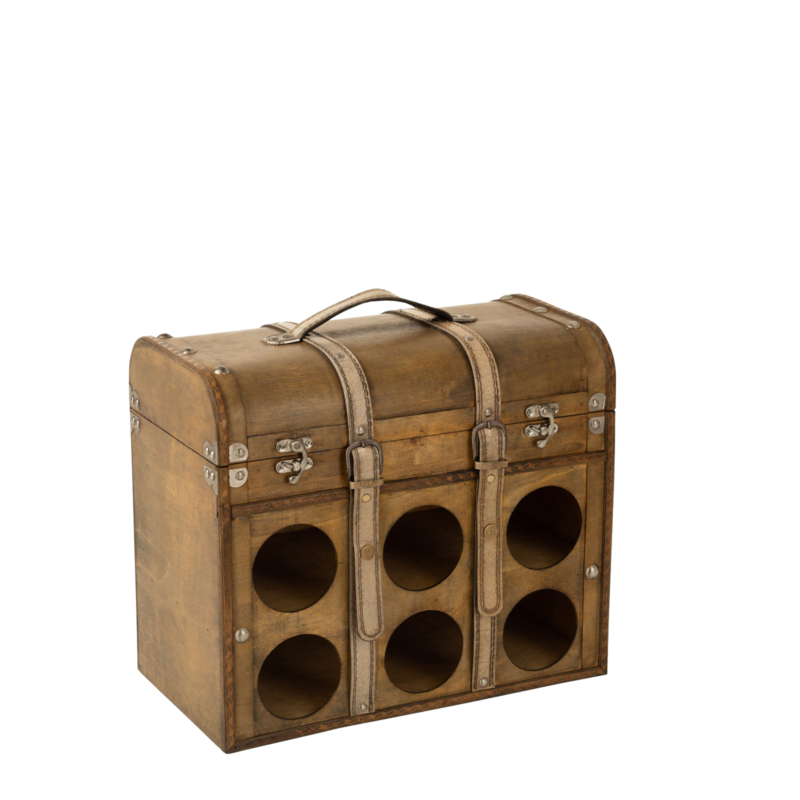 Valise Vintage range bouteilles en Bois Bars meublespin.fr - mobilier et de décoration de style montagne ou chalet- meubles en pin, mobilier en bois massif de qualité, canapés convertibles - https://meublespin.fr