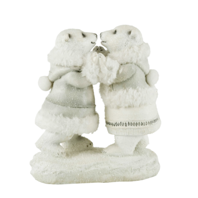 Couple Ours polaires en résine blanc & gris – hauteur 20 cm Objets à poser meublespin.fr - mobilier et de décoration de style montagne ou chalet- meubles en pin, mobilier en bois massif de qualité, canapés convertibles - https://meublespin.fr