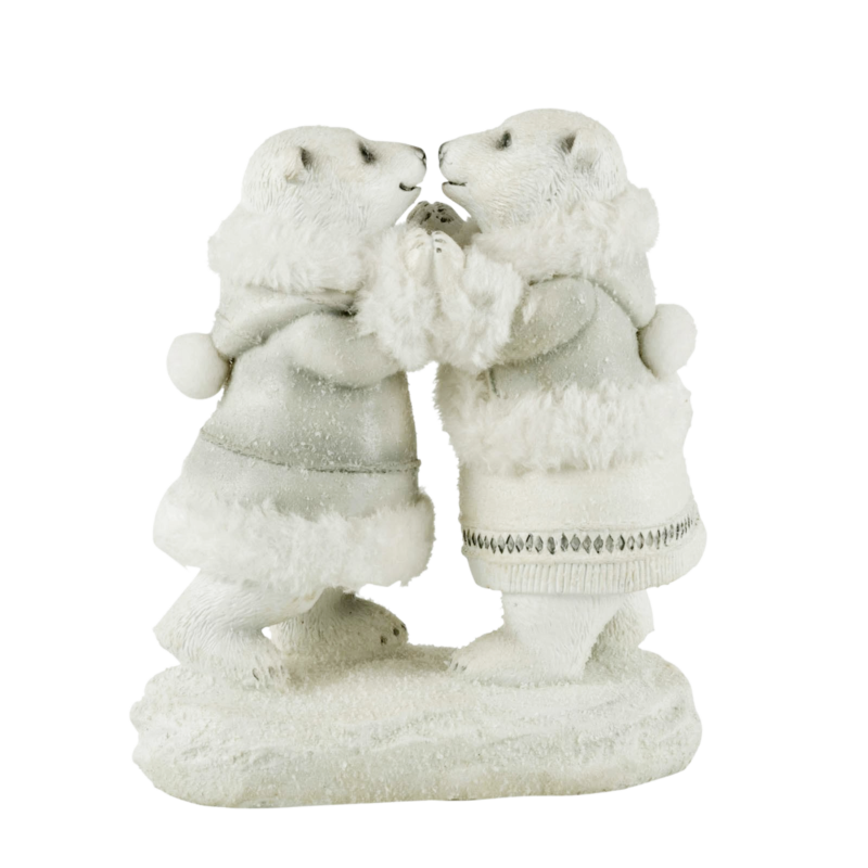 Couple Ours polaires en résine blanc & gris – hauteur 20 cm Objets à poser meublespin.fr - mobilier et de décoration de style montagne ou chalet- meubles en pin, mobilier en bois massif de qualité, canapés convertibles - https://meublespin.fr