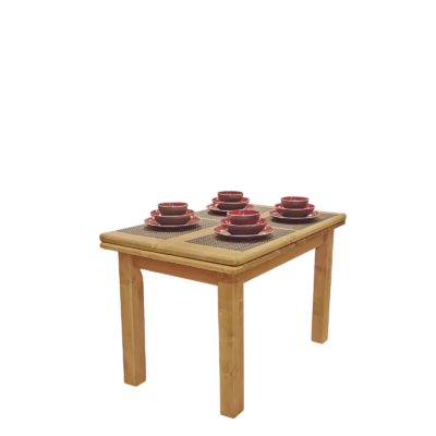 Table Rectangulaire 110 x 70 cm (2 allonges/Plateau 3 cm) en Pin Massif Chamonix meublespin.fr - mobilier et de décoration de style montagne ou chalet- meubles en pin, mobilier en bois massif de qualité, canapés convertibles - https://meublespin.fr