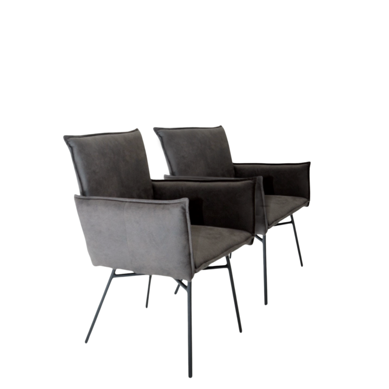 Lot: 2 Chaises Design Grise Anthracite: Hugo Chaises en pin massif & chaises design meublespin.fr - mobilier et de décoration de style montagne ou chalet- meubles en pin, mobilier en bois massif de qualité, canapés convertibles - https://meublespin.fr