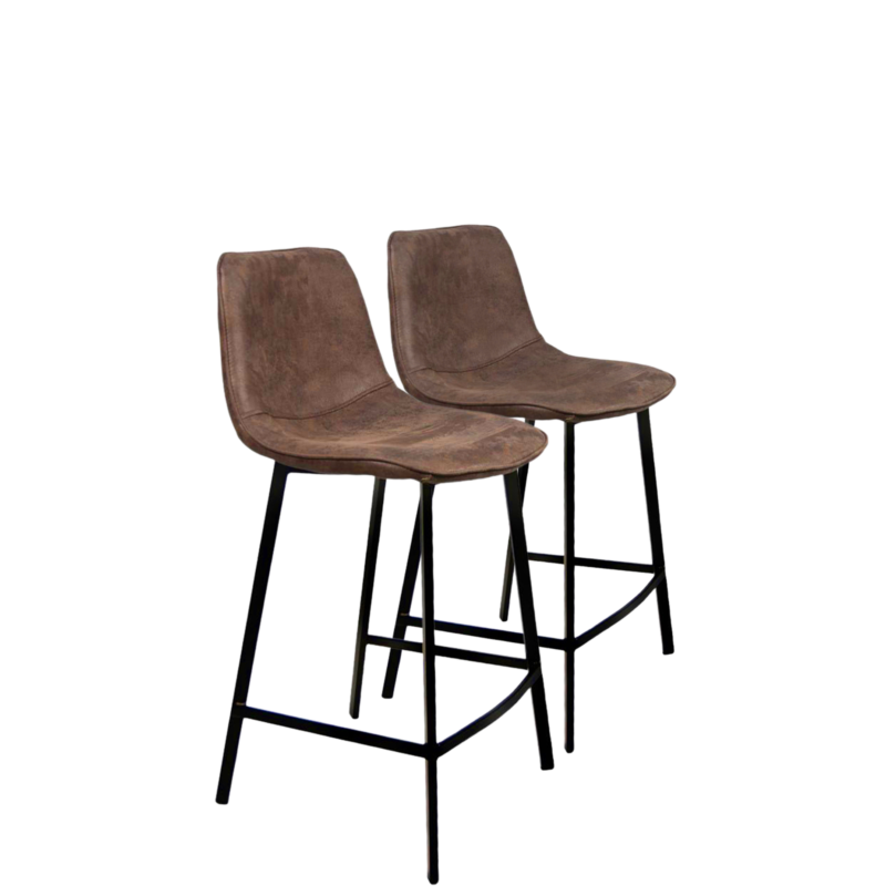 LOT de 2 Tabourets de Bar Design Marron: Pacha Bars meublespin.fr - mobilier et de décoration de style montagne ou chalet- meubles en pin, mobilier en bois massif de qualité, canapés convertibles - https://meublespin.fr