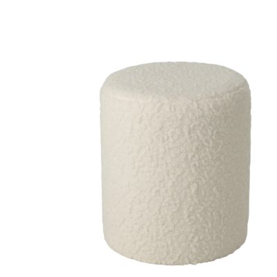 Pouf rond en fourrure blanc Bancs & Tabourets meublespin.fr - mobilier et de décoration de style montagne ou chalet- meubles en pin, mobilier en bois massif de qualité, canapés convertibles - https://meublespin.fr