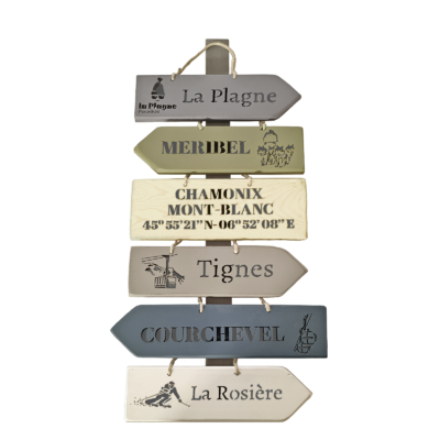 Déco murale panneaux stations découpés 77 cm Cadres et déco meublespin.fr - mobilier et de décoration de style montagne ou chalet- meubles en pin, mobilier en bois massif de qualité, canapés convertibles - https://meublespin.fr