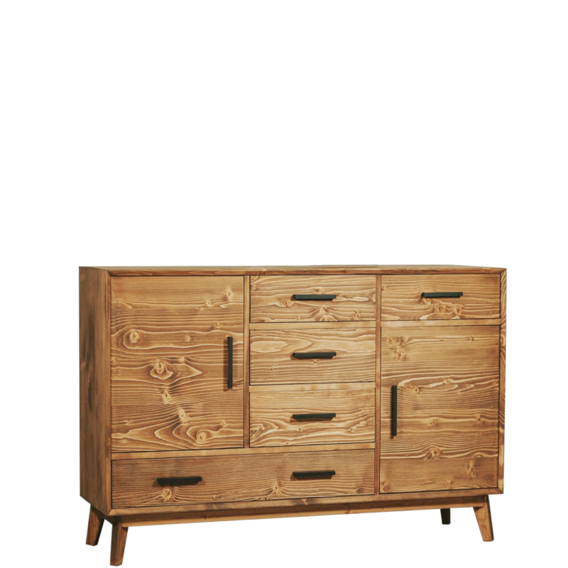 Buffet Bas 2 Portes 5 Tiroirs en Pin Massif – Avignon Buffets & bahuts en bois massif meublespin.fr - mobilier et de décoration de style montagne ou chalet- meubles en pin, mobilier en bois massif de qualité, canapés convertibles - https://meublespin.fr
