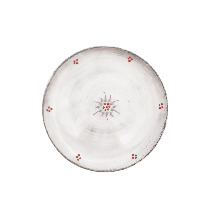Assiette à dessert Edelweiss Cérusé Blanc Vaisselle Edelweiss meublespin.fr - mobilier et de décoration de style montagne ou chalet- meubles en pin, mobilier en bois massif de qualité, canapés convertibles - https://meublespin.fr