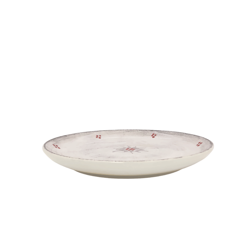 Assiette à dessert Edelweiss Cérusé Blanc Vaisselle Edelweiss meublespin.fr - mobilier et de décoration de style montagne ou chalet- meubles en pin, mobilier en bois massif de qualité, canapés convertibles - https://meublespin.fr
