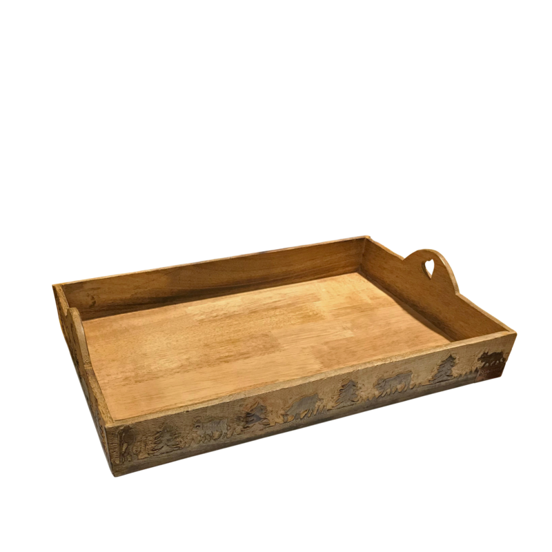 Plateau Sculpté 45 cm – Poya Objets à poser meublespin.fr - mobilier et de décoration de style montagne ou chalet- meubles en pin, mobilier en bois massif de qualité, canapés convertibles - https://meublespin.fr