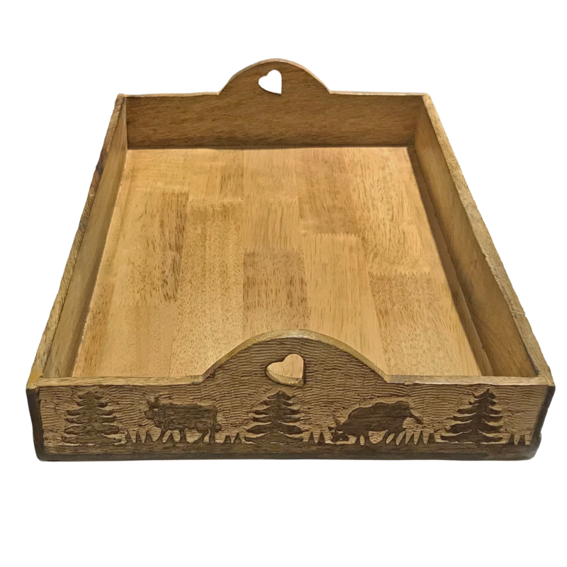 Plateau Sculpté 45 cm – Poya Objets à poser meublespin.fr - mobilier et de décoration de style montagne ou chalet- meubles en pin, mobilier en bois massif de qualité, canapés convertibles - https://meublespin.fr