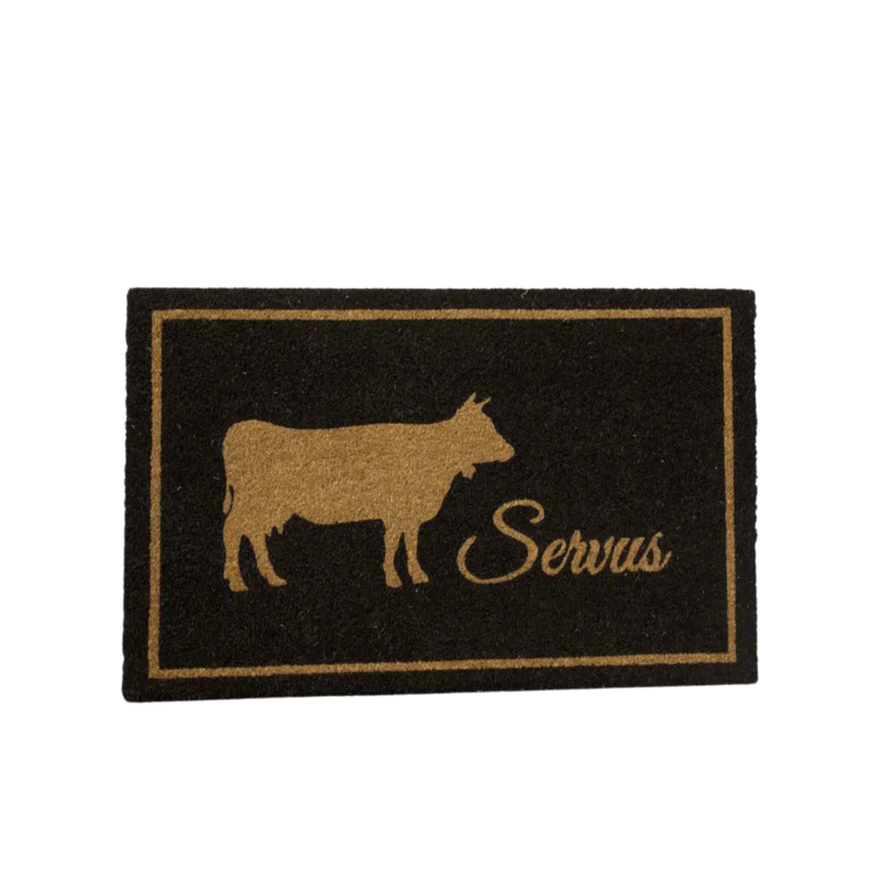 Paillasson Noir Vache – 74 x 44 cm Paillassons meublespin.fr - mobilier et de décoration de style montagne ou chalet- meubles en pin, mobilier en bois massif de qualité, canapés convertibles - https://meublespin.fr